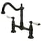 Kingston Brass KS1175PL Heritage Bridge Kitchen Faucet, Oil Rubbed Bronze KS1175PL - alternate 1
